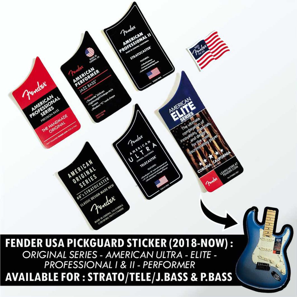 Fender USA Sticker Pickguard Guitar And Bass Pickguard Sticker Set