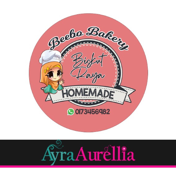 WATERPROOF Sticker Produk Biskut Raya Bakeri Kuih Sticker Balang Kuih