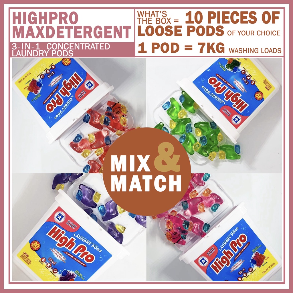 [READY STOCK] Highpro Detergent Pods 3 in 1 Laundry Care LOOSE PODS