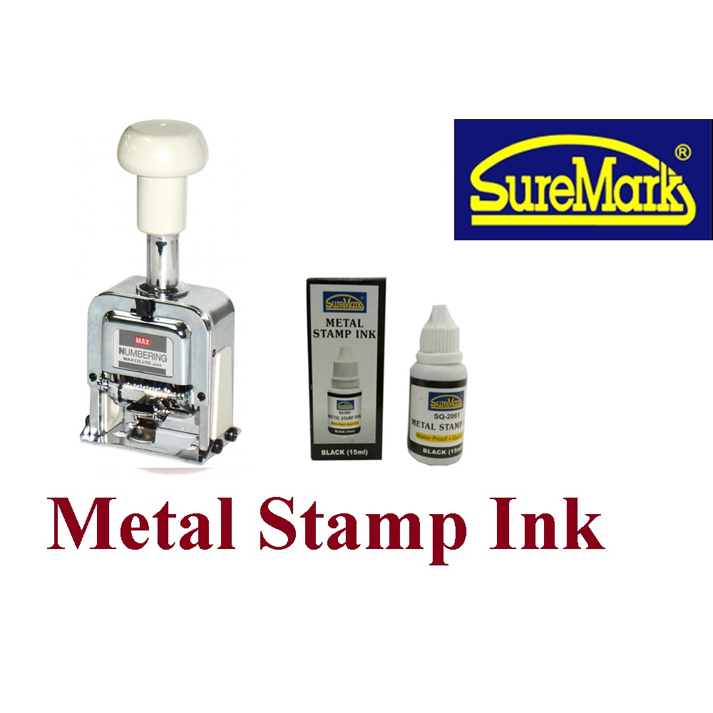 Metal Stamp Ink Refill 30ml (Suremark) Oil Based ink Black & Red