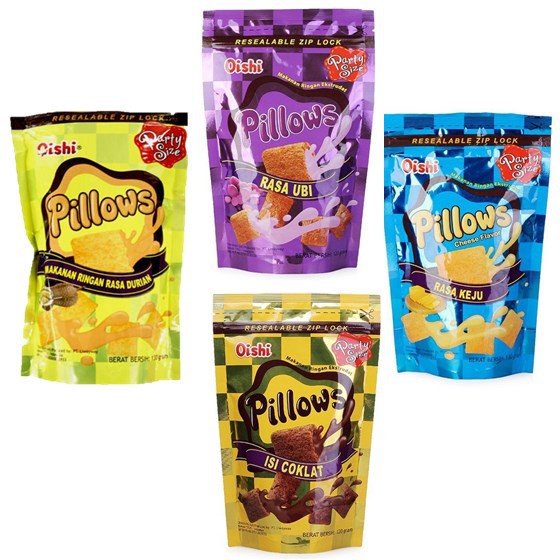 (Halal) Oishi Pillows Filled Crackers Series 3 Flavour 110gm Shopee