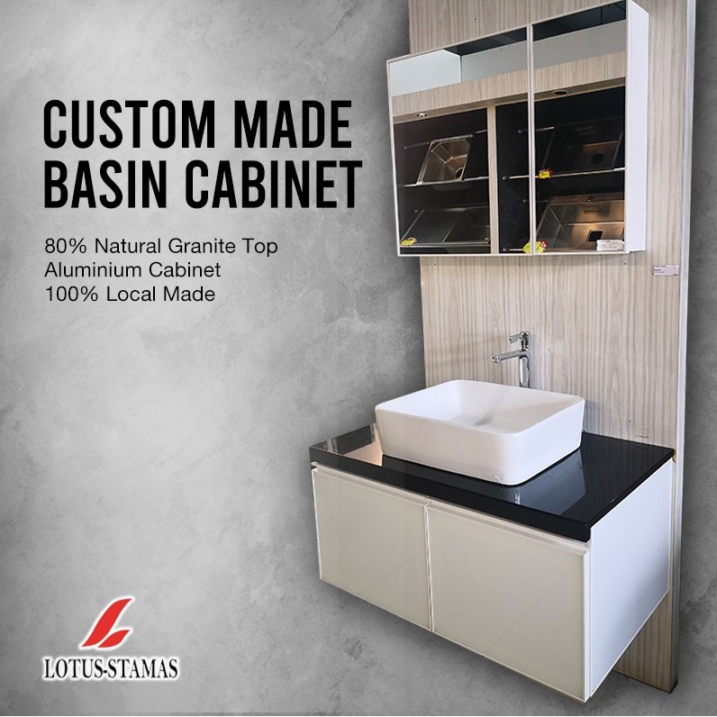 Local Custom Made Aluminium Basin Black Top White for