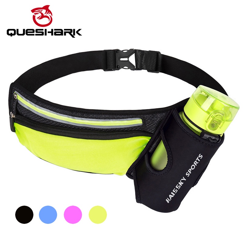 QUESHARK Sport Running Waist Bag With Bottle Holder Waist Pack Case