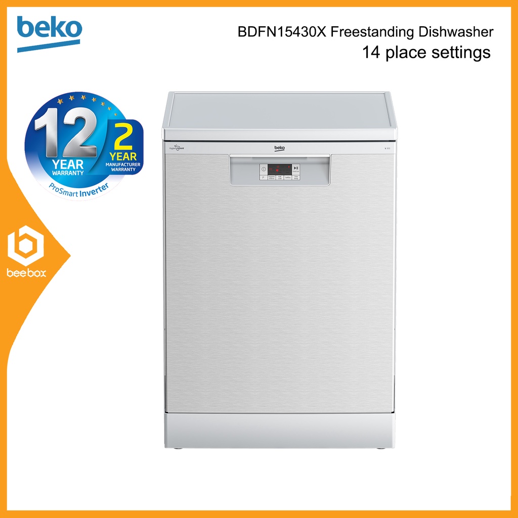 Beko BDFN15430X Freestanding Dishwasher with 14 place settings, 60cm