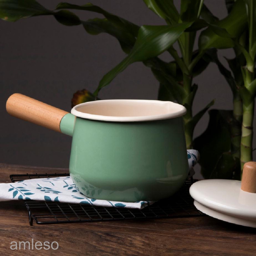 Milk Pan, Enamel Saucepan Chocolate Milk Pan NonStick Cooking Pan Pot