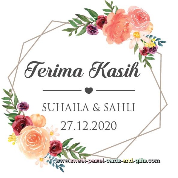 TQ STICKER DOOR GIFT NIKAH/KAHWIN/ TUNANG/AQIQAH (DESIGN03) Size4/5/6