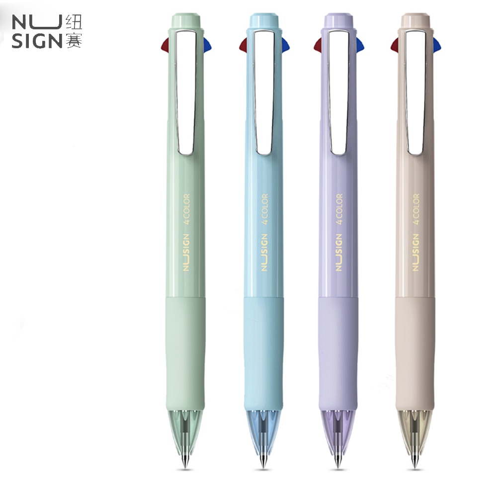 Nusign 4 In 1 Multifunction Pens 0.7mm Black Blue Red Refill Gel Pen 4