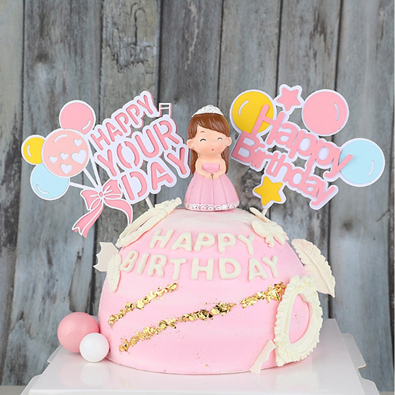 READY STOCK Happy Birthday Balloon Pastel Color Cake Topper Shopee