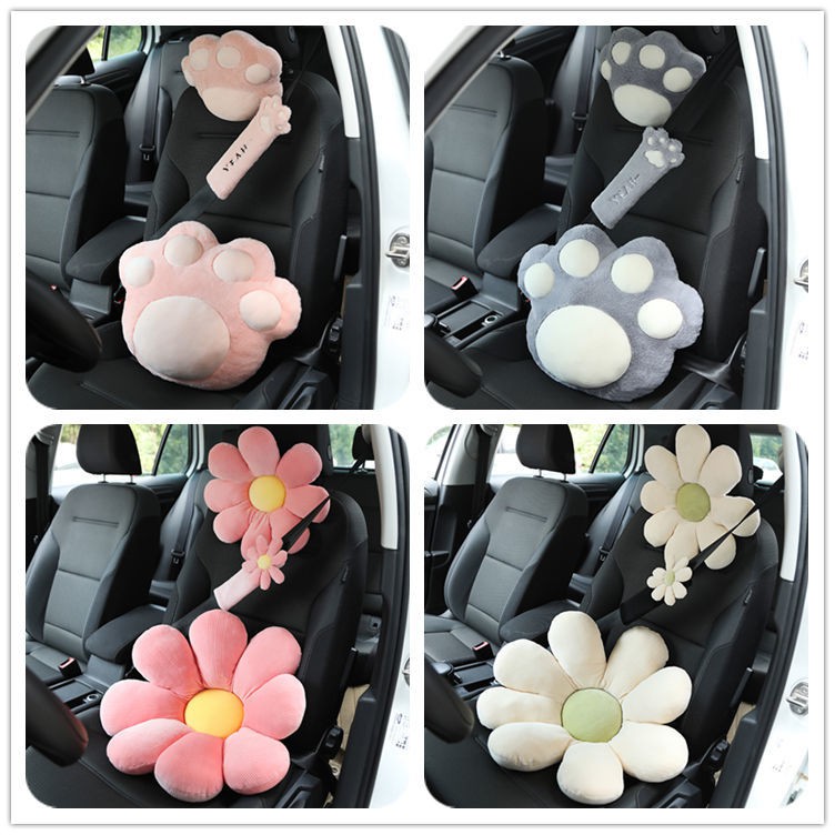 Cartoon cat claw car headrest cushion cute car seat cervical spine