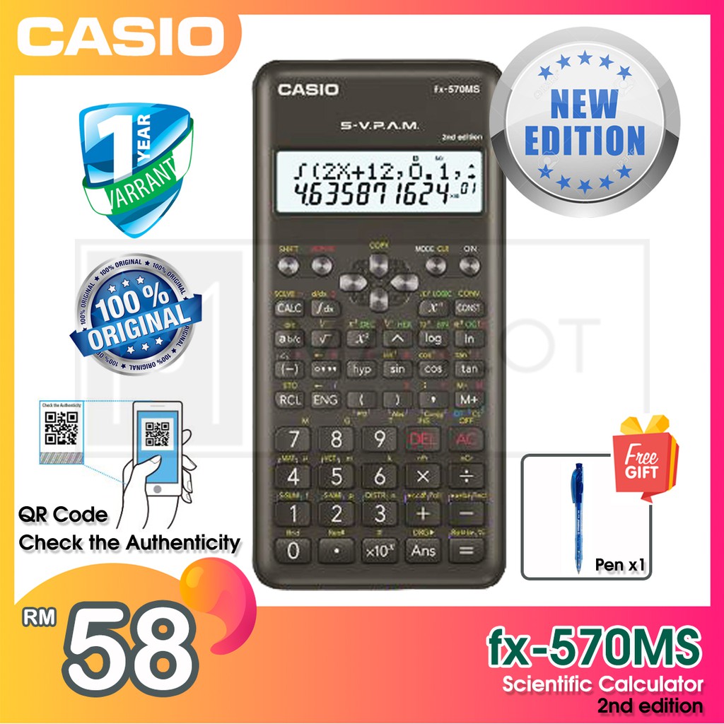 Casio fx 570ms 2nd edition Scientific Calculator 570ms2 570ms II FX