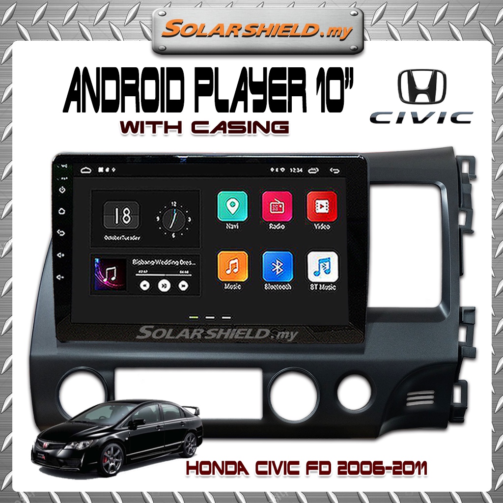 Honda Civic 2006 2007 2008 2009 2010 2011 10'' Android Player GPS Waze