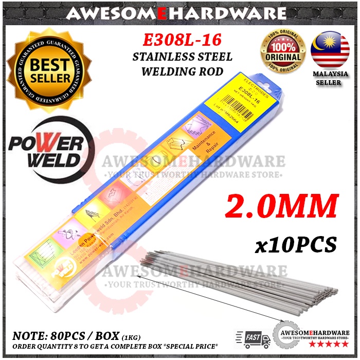 (10PCS STAINLESS STEEL) 2.0MM 14 POWERWELD E308L16 2.0MM STAINLESS