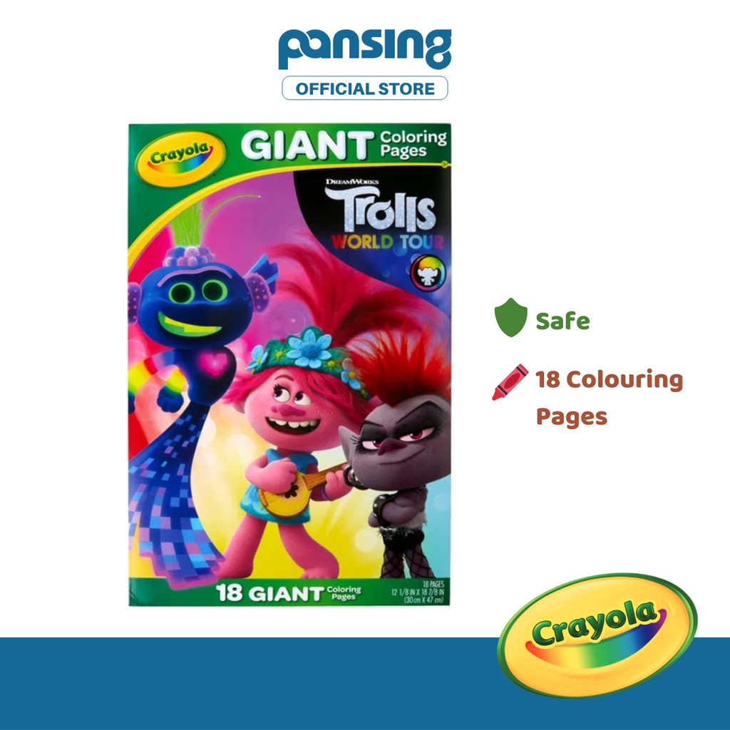 Crayola Coloring Sheets Trolls World Tour Giant Colouring Sheets Age 3