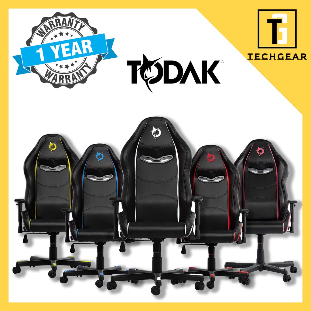 Todak Alpha Standard Gaming Chair (READY STOCK) WHITE PINK RED BLUE