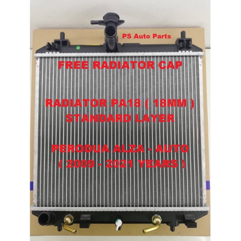 Radiator Alza 1.5 Auto Tangki Air Kereta Ketebalan PA18 Standard Layer