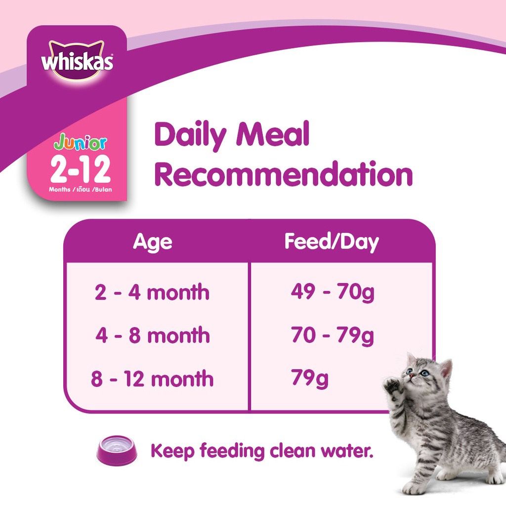 Whiskas Junior Ocean Fish / Mackerel Flavour with Milk Kitten Food 1