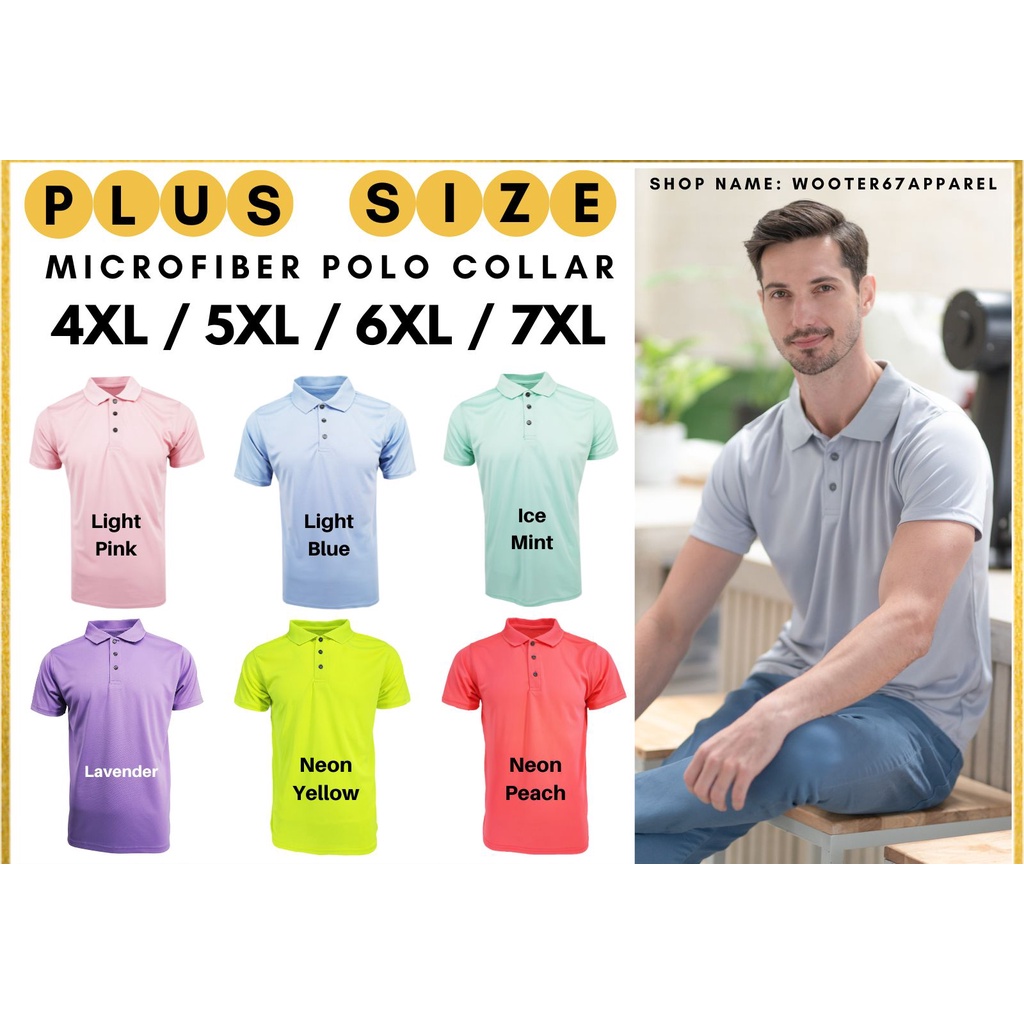 PLUS SIZE (4XL to 7XL) Microfiber POLO/Jersi POLO/T Shirt Lelaki Kolar