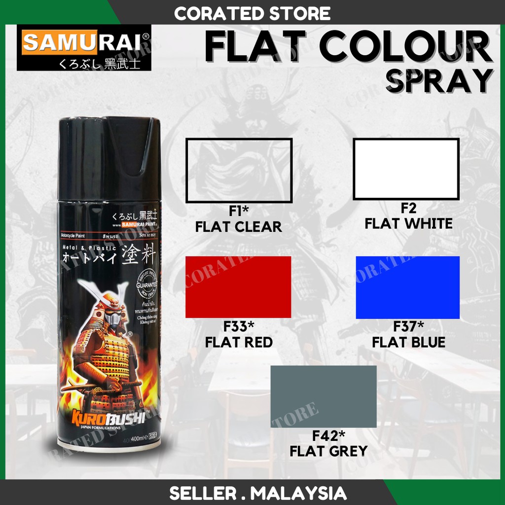 Samurai Paint Spray Flat Colour 400ml Shopee Malaysia