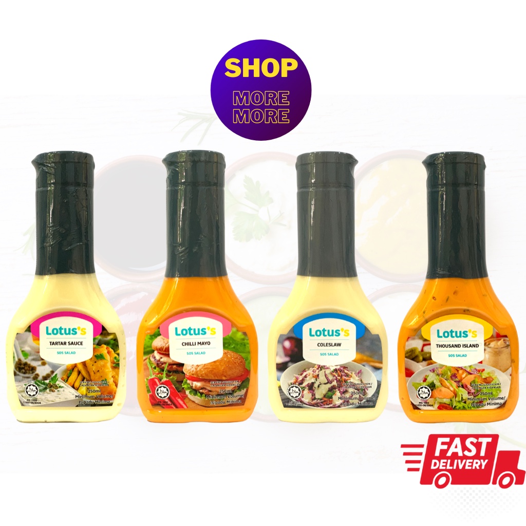 TESCO Lotus's Dressings Sauce Chili Mayo / Tartar Sauce / Thousand