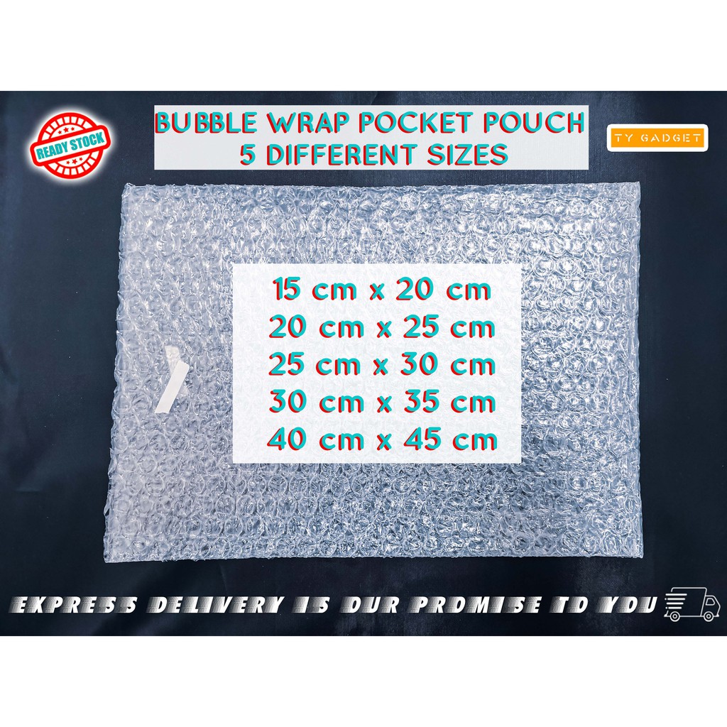 Ready Stock 50pcs Bubble Wrap Pocket Pouch Envelope Packaging Shopee