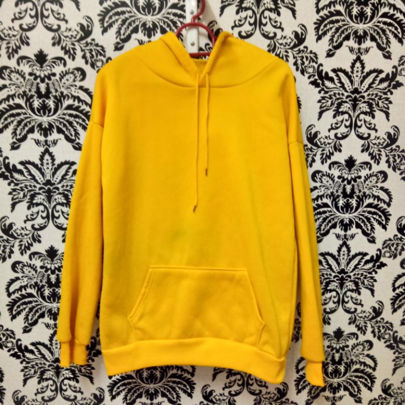KOREAN FASHION SOLID COLOUR HOODIE SWEATER JACKET YELLOW
