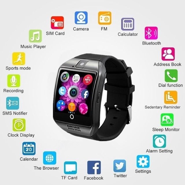 Q18 Smartwatch Bluetooth/Sim/Camera Shopee Malaysia
