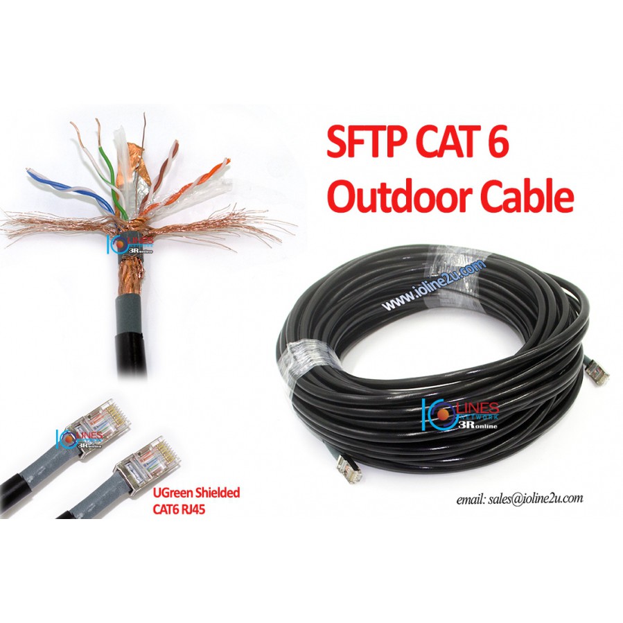 10m 15m Outdoor Cat6 Cat 6 STP FTP LAN Network cable SFTP Double Shielded UGREEN 24K Gold Plated