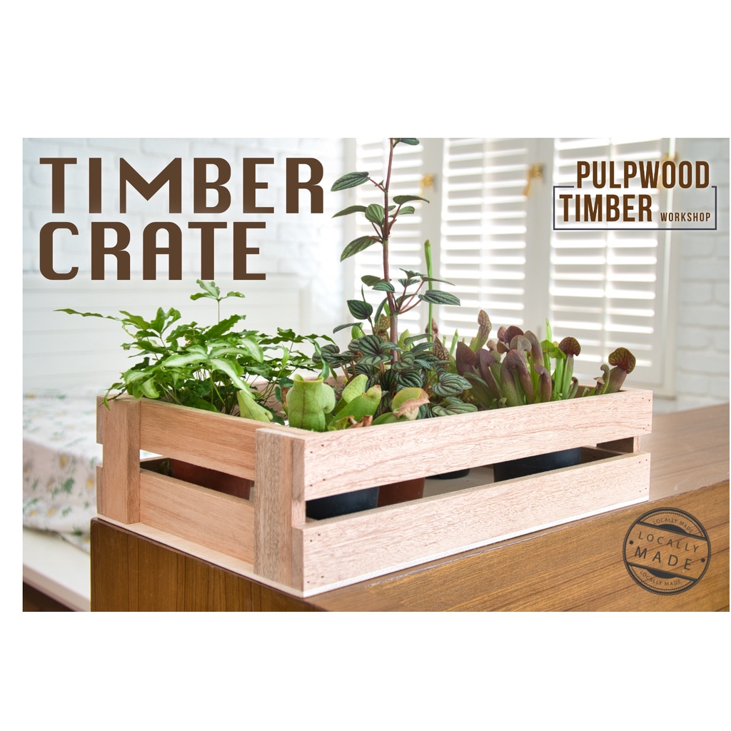 Timber crate Wooden tray Pots tray Creative Wooden Storage Timber crate