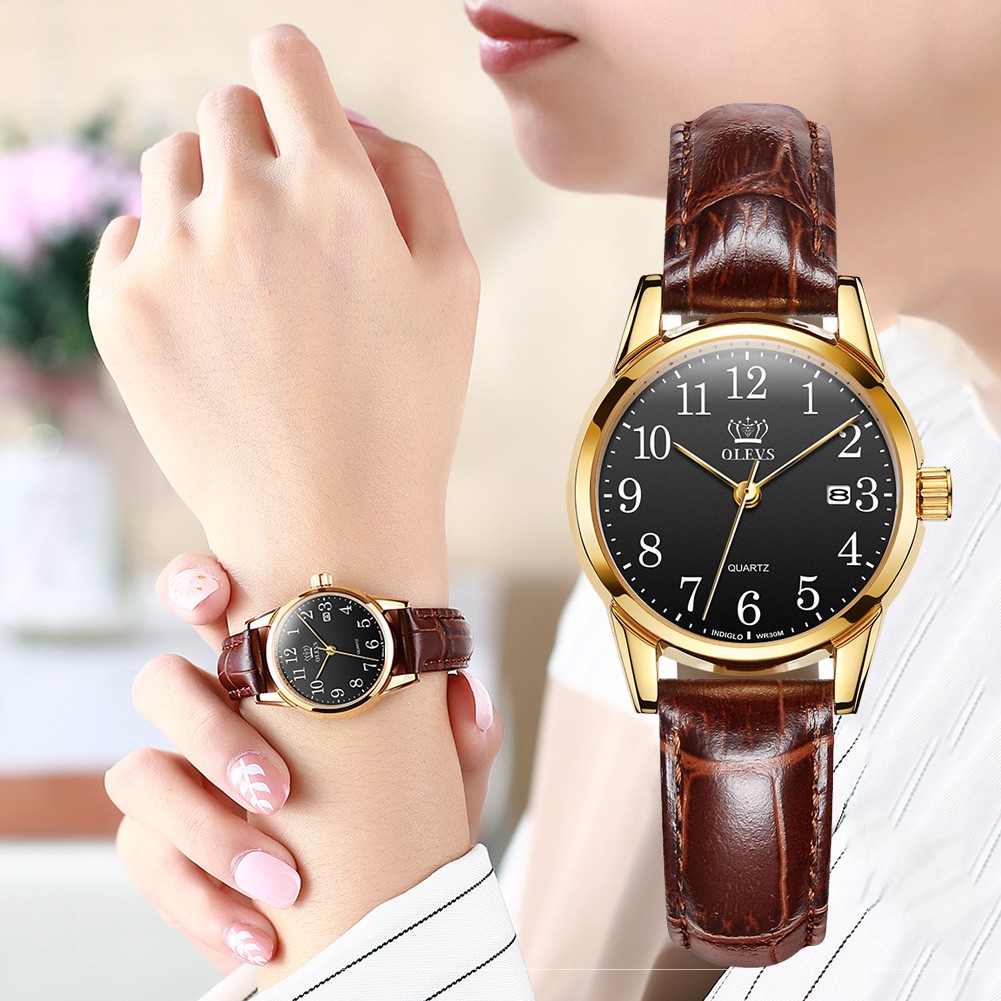 OLEVS Jam Tangan Wanita Women's Casual Watches Brown