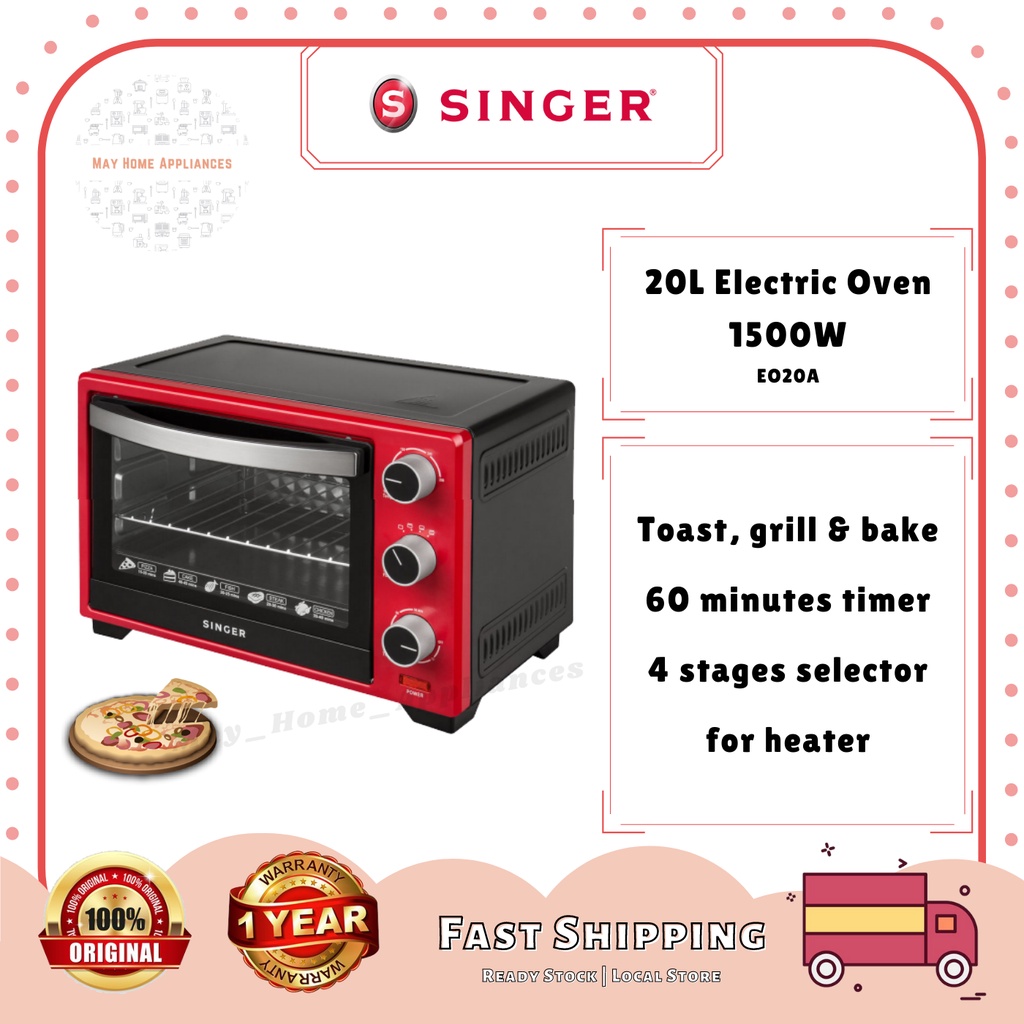 [READY STOCK] SINGER 20L Electric Oven (1500W) Ketuhar Elektrik
