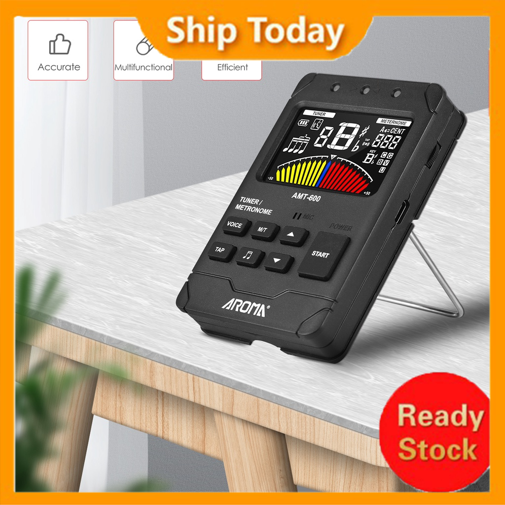 AROMA AMT600 Tuner & Metronome & Tone Generator 3in1 Rechargeable 2.
