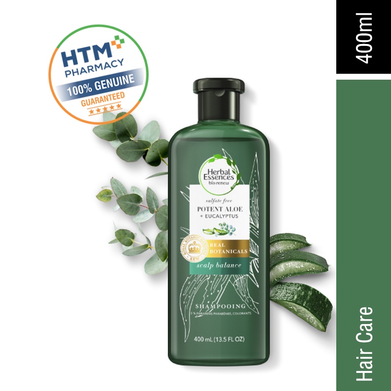Herbal Essences Shampoo 400ml Potent Aloe & Eucalyptus (Scalp Balance