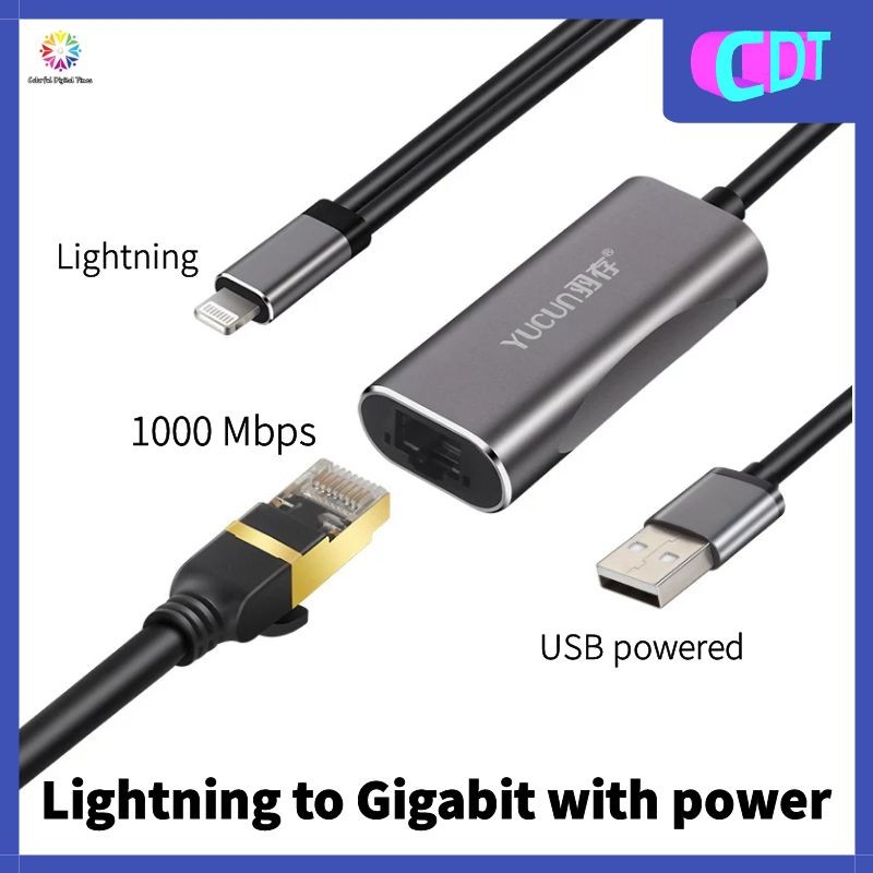 Lightning to 100/1000Mbps RJ45 Gigabit LAN