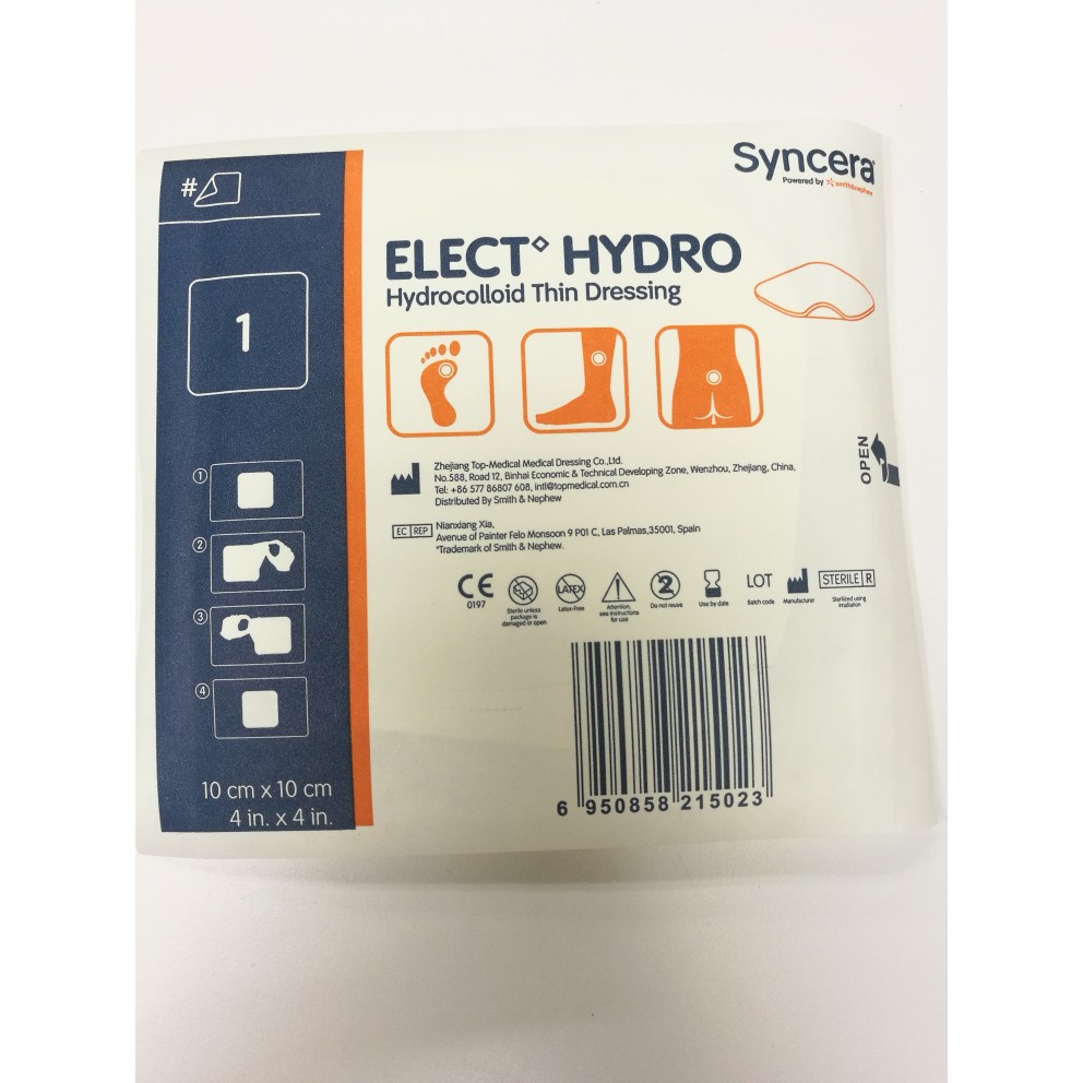 SYNCERA ELECT HYDRO THIN 10CM X10CM 1PC HYDROCOLLOID DRESSING Shopee