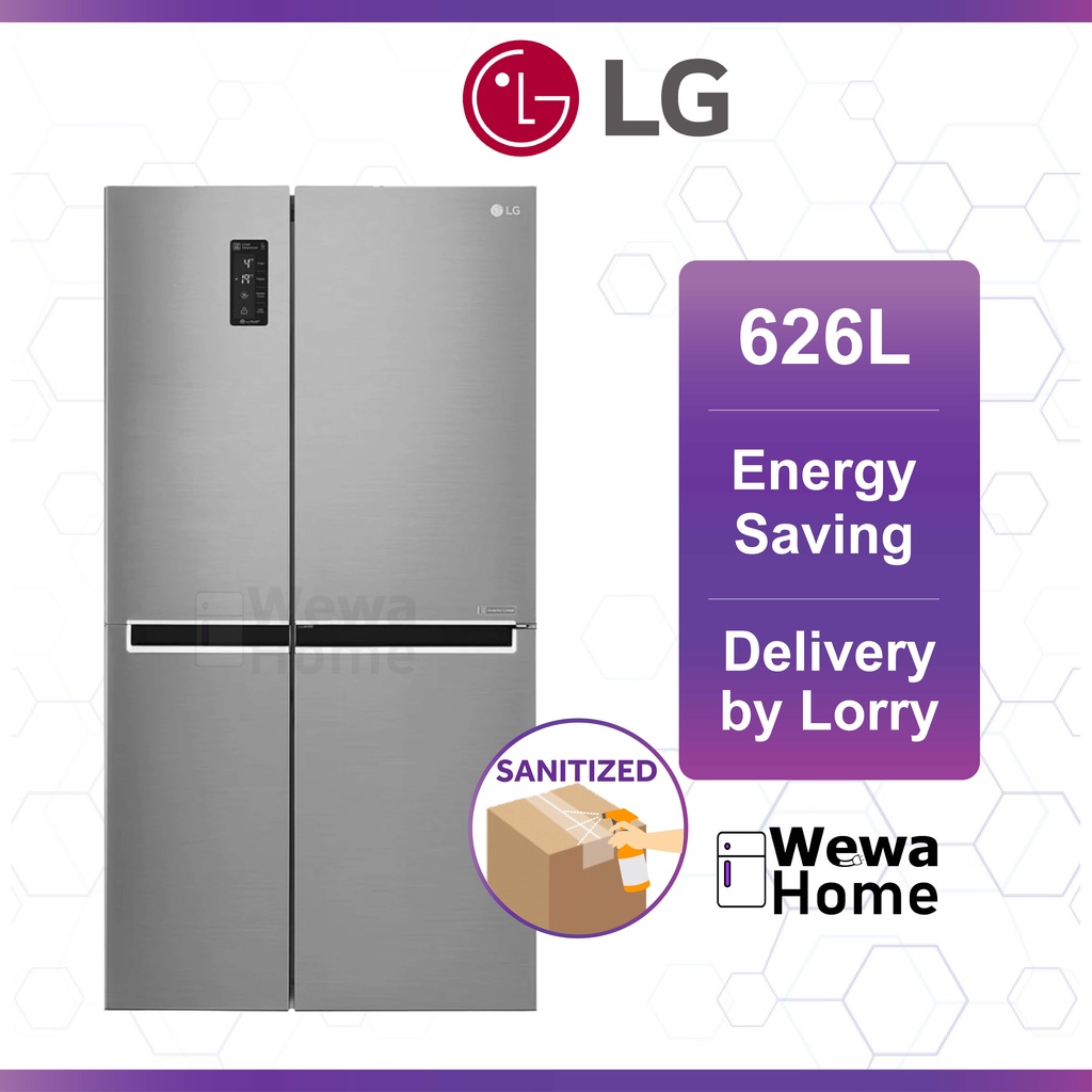 [Ready Stock] LG 626L Side by Side Refrigerator Inverter GCB247SLUV