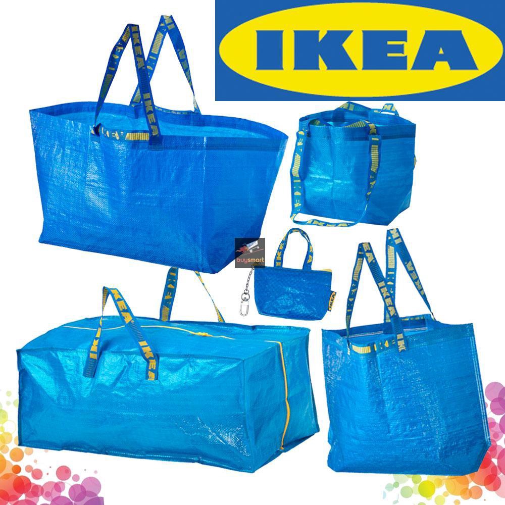 IKEA Bag Carrier Bag Laundry Shopping Bag Biru Recycle Reusable S/M/L