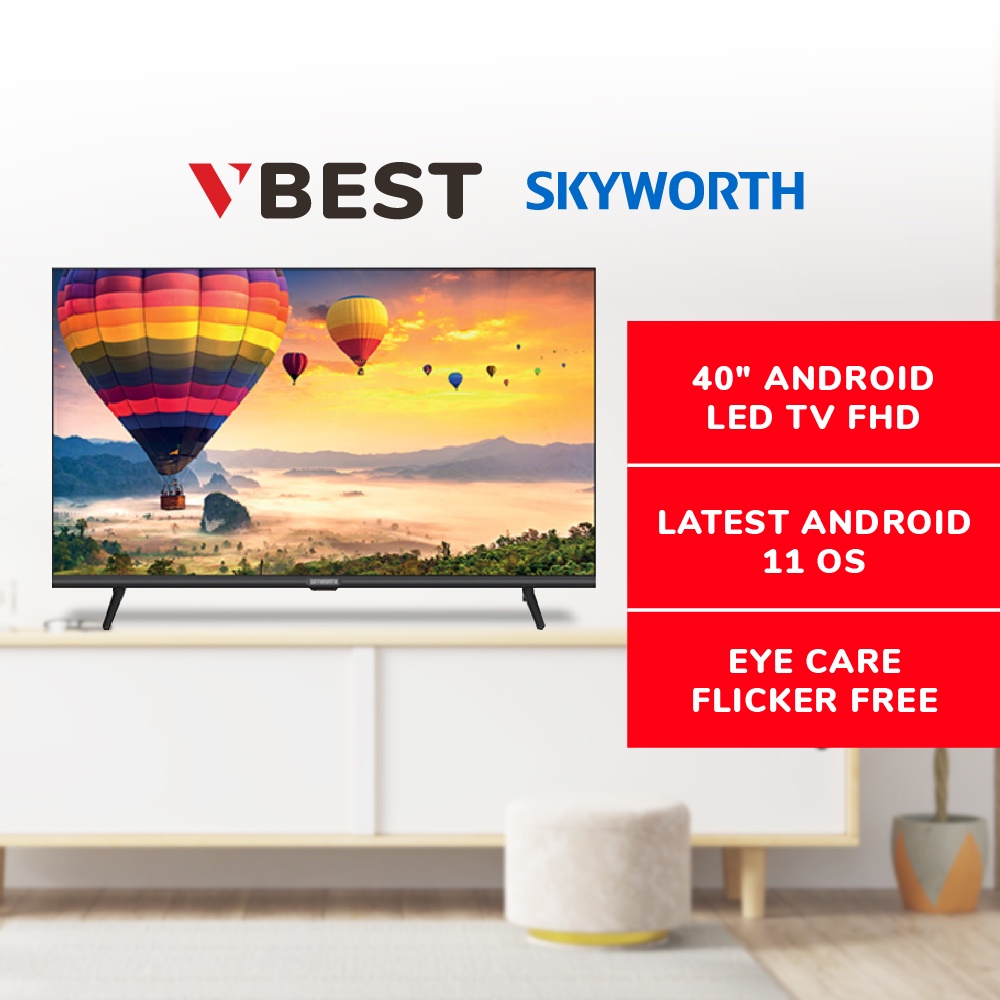 SKYWORTH 40" ANDROID LED TV FHD 40STD6500 Shopee Malaysia