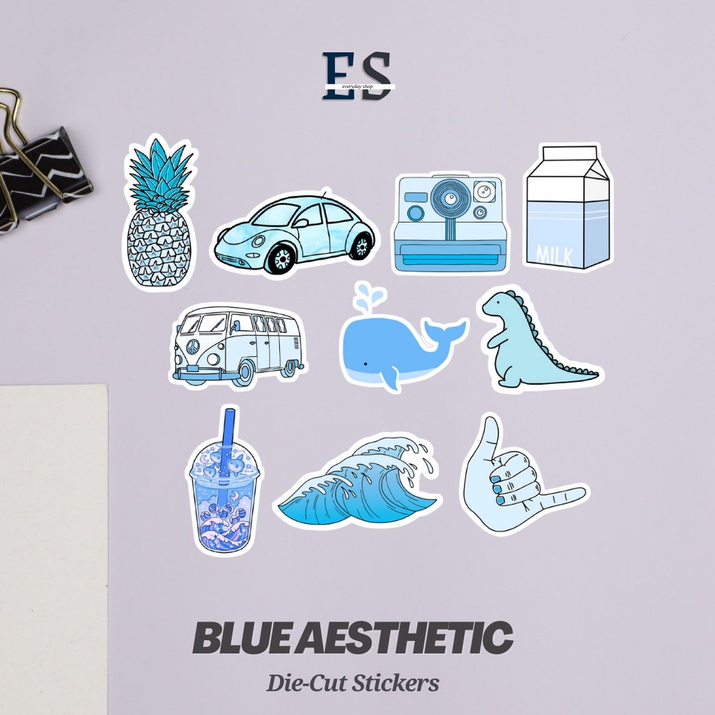 Tumblr Sticker Aesthetic Blue Sticker Die Cut Stickers Journal