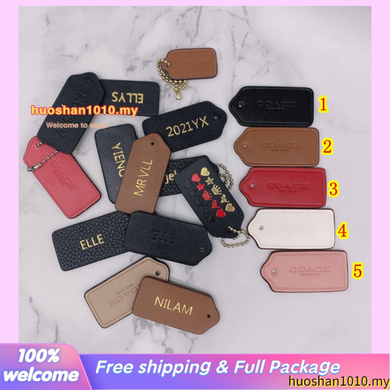 new COACH NAME TAG engraving tag leather tag Shopee Malaysia