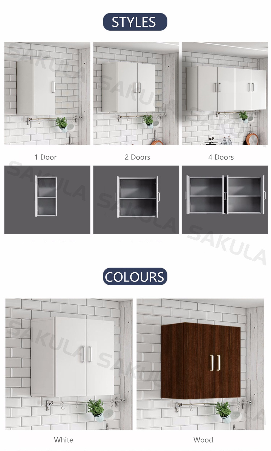 Sakula kitchen wall Bathroom Hanging Locker Top For