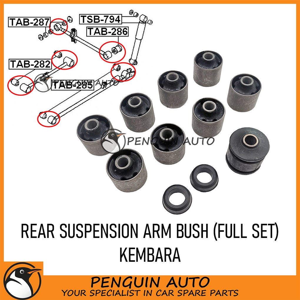 PERODUA KEMBARA REAR SUSPENSION ARM BUSH FULL SET Shopee Malaysia