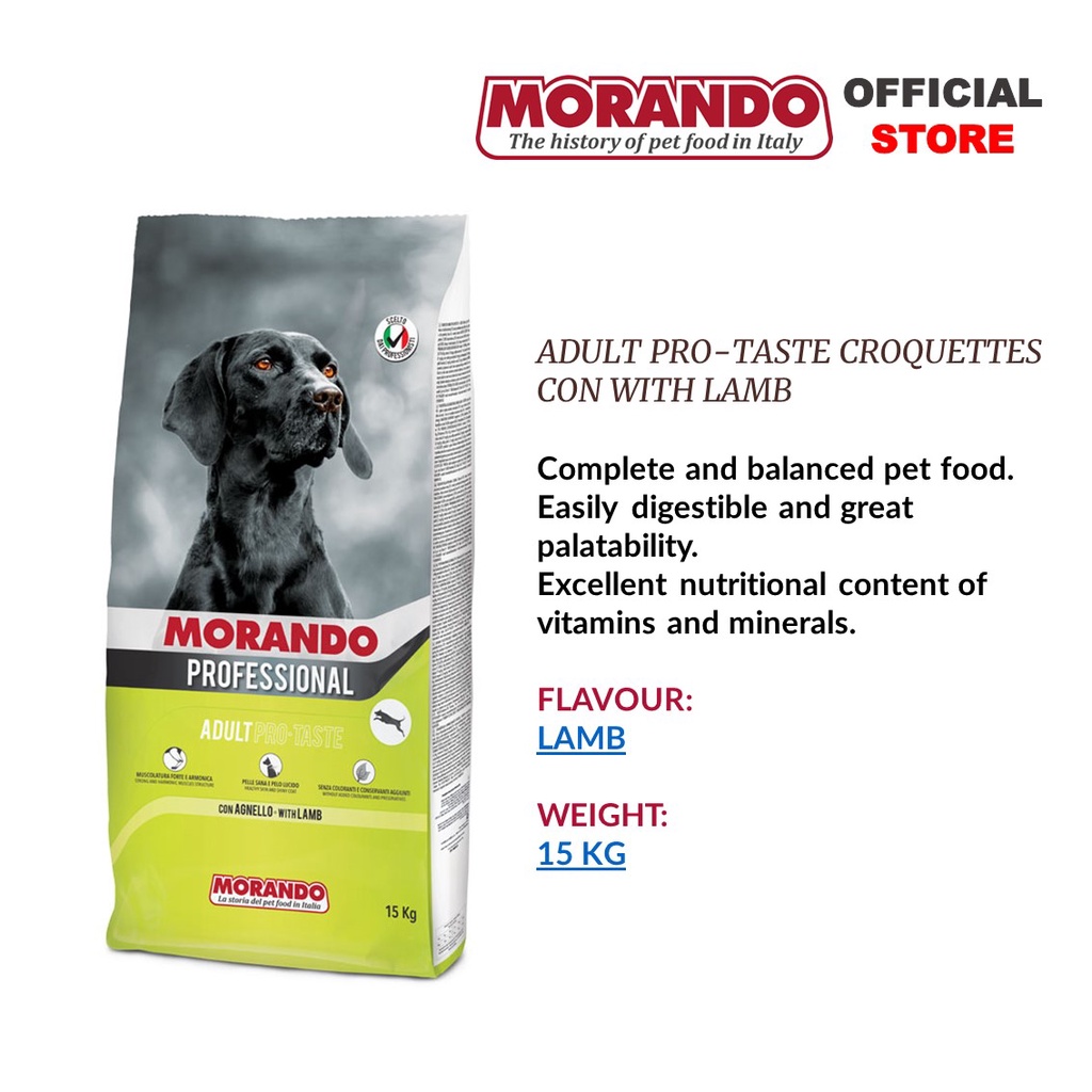 MORANDO PROFESSIONAL Adult ProTaste Kibbles With Lamb Dog Food (15kg