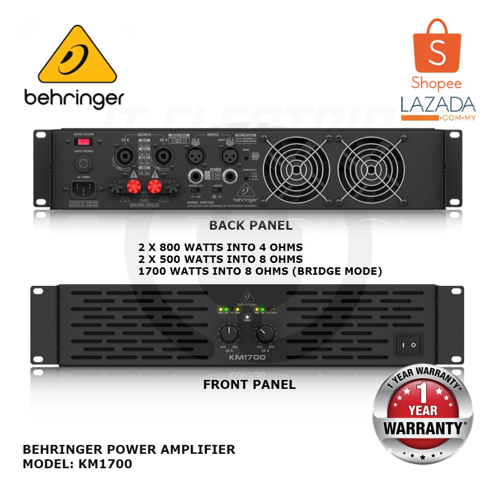 Behringer KM1700 Stereo 1700Watt Power Amplifier | Shopee Malaysia