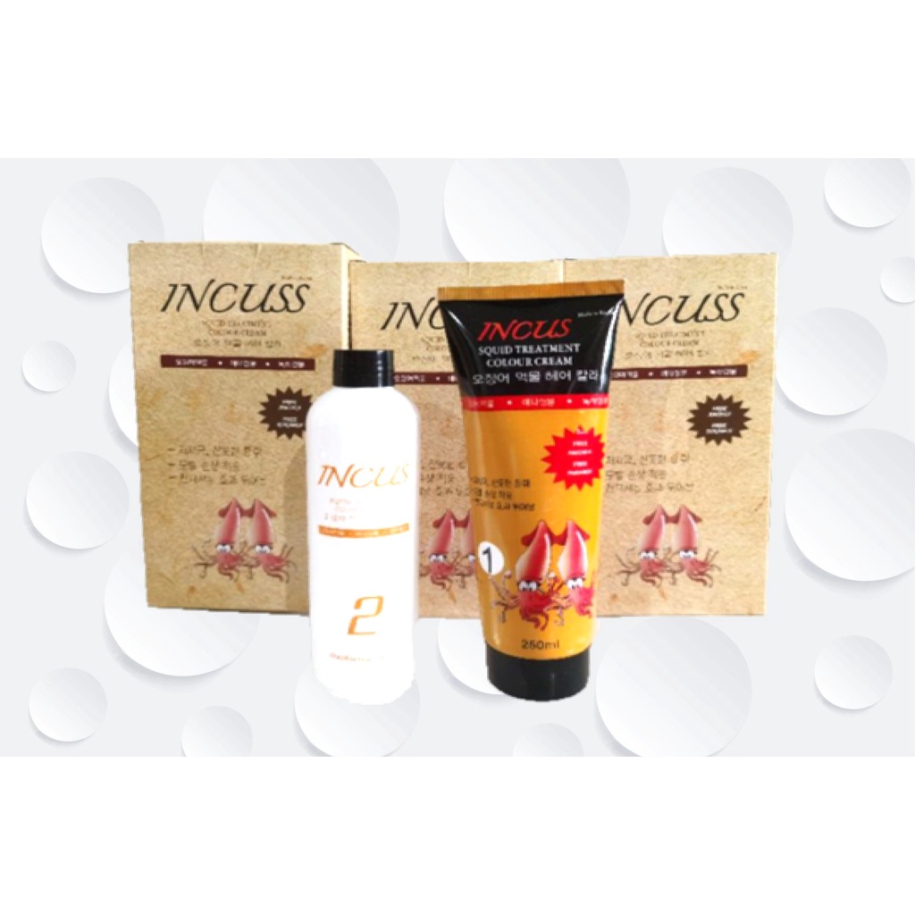 Squid Ink Hair Color Cream Korea INCUSS (Ammonia Free + Henna Extract) (250g x 2) Shopee Malaysia