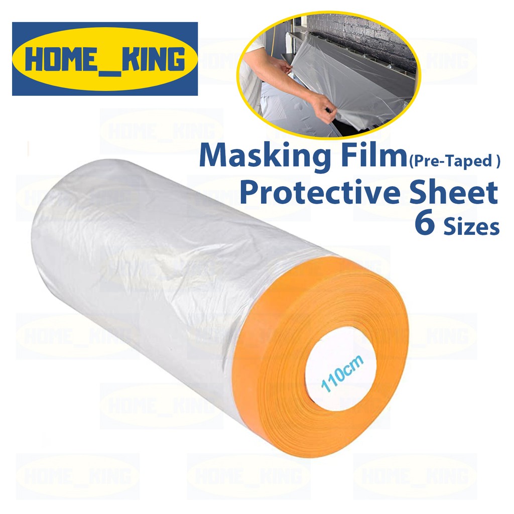 Home King Multipurpose Masking Film with Tape Painting Protection