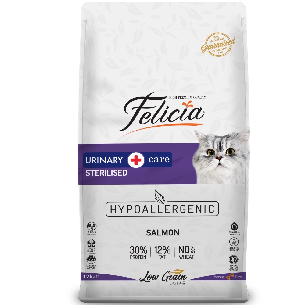 [100 ORIGINAL] 12kg FELICIA Salmon Sterilised Urinary Care Adult Cat