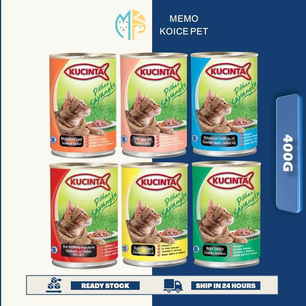 Kucinta Cat Can Wet Food 400G (Pilchard , Sardine , Seafood , Tuna) Cat