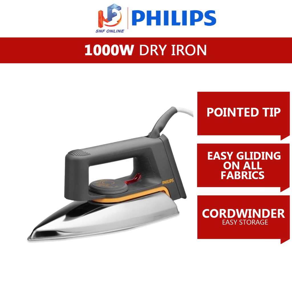 Philips Dry Iron (1000 W) HD1172 Shopee Malaysia