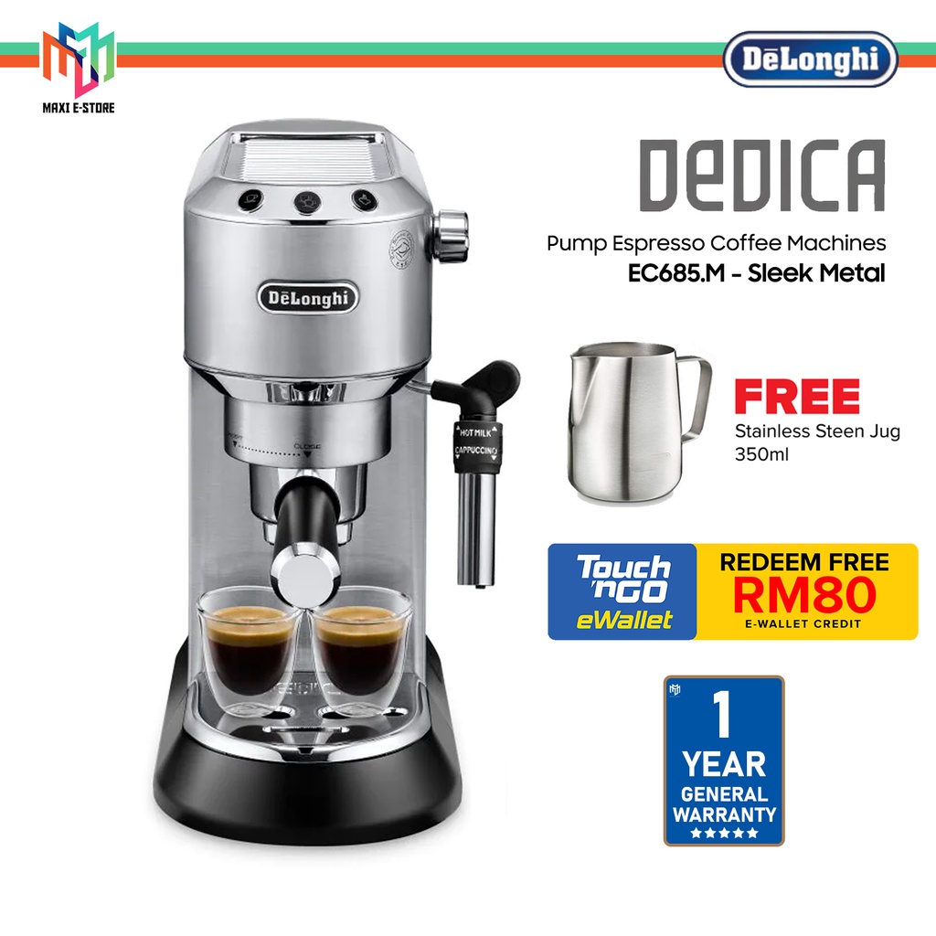 [FREE Milk Jug] Delonghi Coffee Machine EC685.M Pump Espresso EC685M Silver Shopee Malaysia