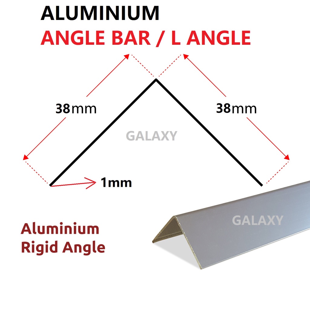 ALUMINIUM EQUAL ANGLE ALUMINIUM CORNER L SHAPE ANGLE SUDUT L ALU L ALUMINIUM ANGLE BAR ALUMINIUM